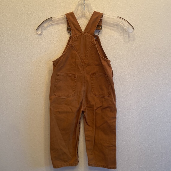 Carhartt Tan Cotton Canvas One-Piece Bib Overalls Baby Size 18M Unisex Preowned - Picture 8 of 11